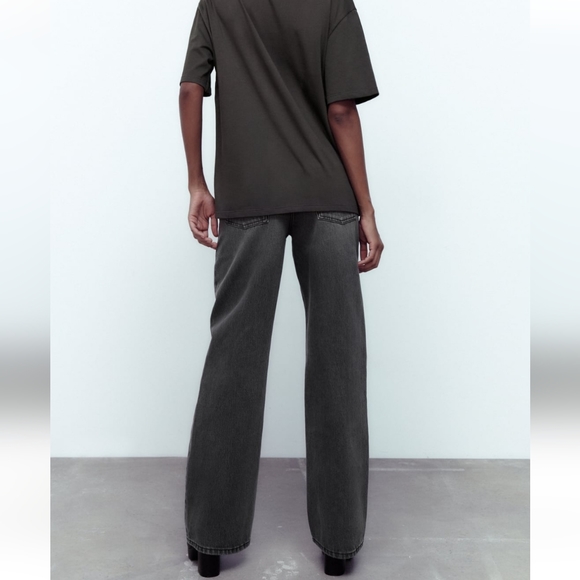 Zara Wide Leg Jeans Gray - Picture 5 of 14